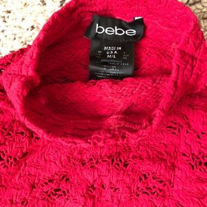 Red Long Sleeve Bebe cocktail dress